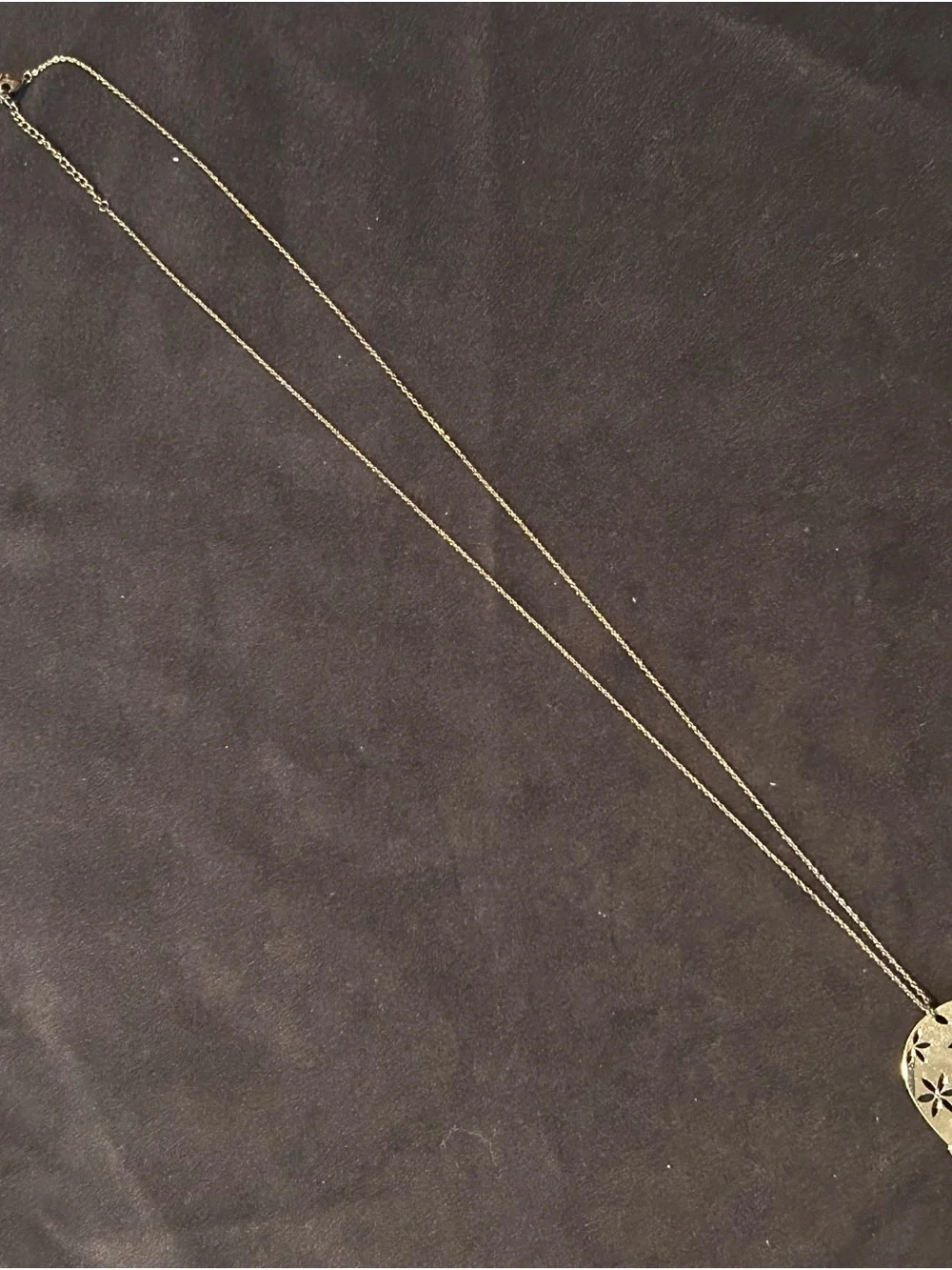 Source Unknown Gold-Tone Floral Skull Pendant Necklace